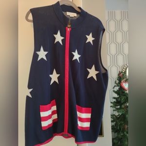 CJ Banks Americana sweater vest
